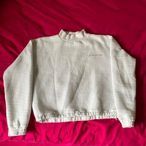 White sweater, size 14-15 in girls